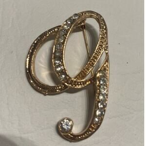 Nice Silver Initial Letter G Fashion Brooch Pin